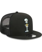 Men's New Era Black SpongeBob SquarePants Squidward Mesh Trucker 9FIFTY Snapback Hat