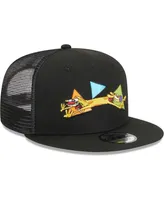 Men's New Era Black CatDog Trucker 9FIFTY Snapback Hat