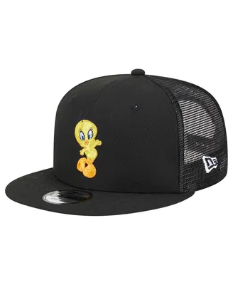 Men's New Era Black Looney Tunes Tweety Trucker 9FIFTY Snapback Hat