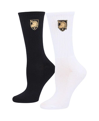 Women's ZooZatz Black, White Army Black Knights 2-Pack Quarter-Length Socks