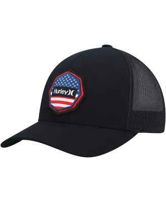 Men's Hurley Black Ultra Destination United States Trucker Snapback Hat