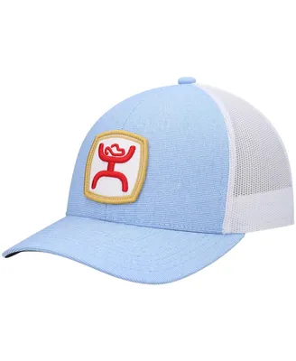 Men's Hooey Light Blue, White Zenith Trucker Snapback Hat