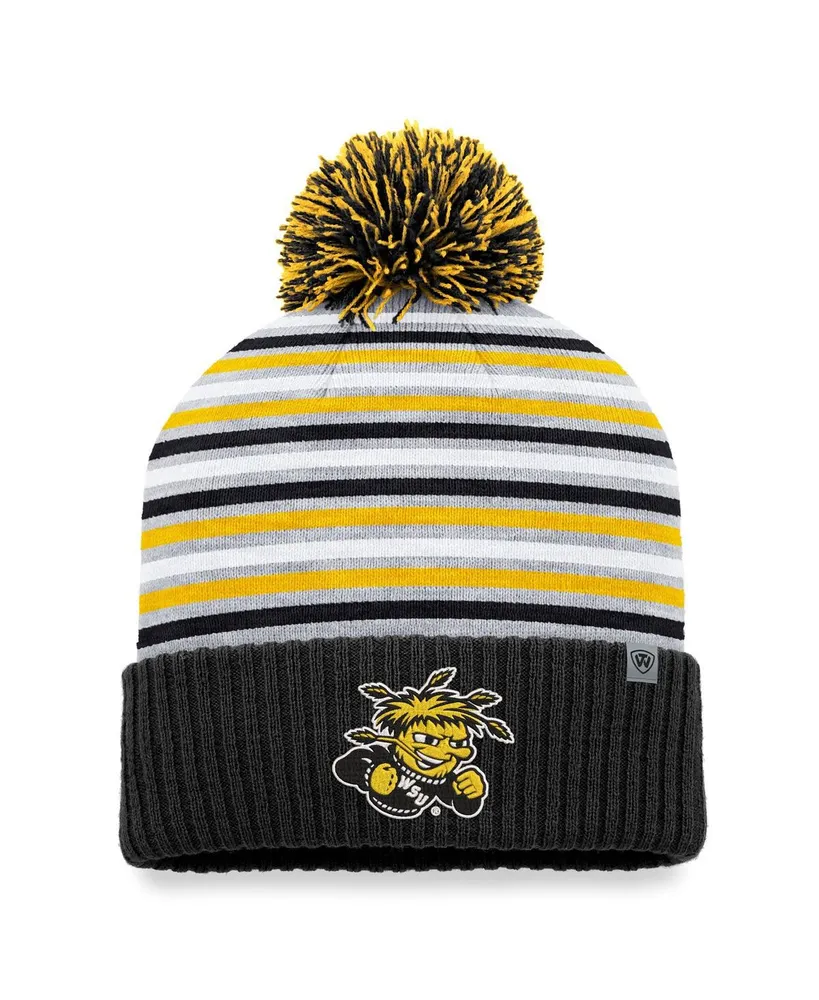 Men's Top of the World Black Wichita State Shockers Dash Cuffed Knit Hat with Pom