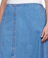 Alfred Dunner Plus Paneled Denim Skirt