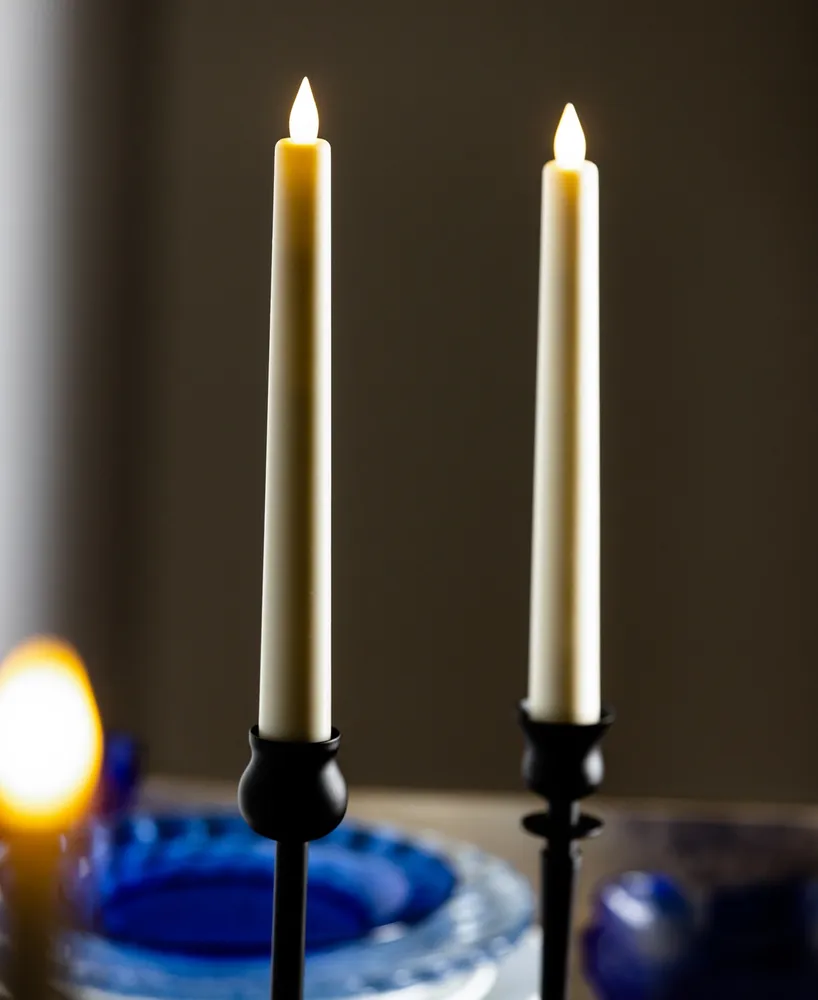 Seasonal Sutton Fluted Motion Flameless Taper Candle 1 x 9.75, Set of 2