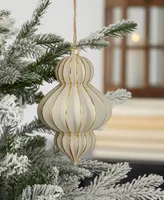 Seasonal Gesso Finial Glass Ornament 120 Millimeter, Set of 3