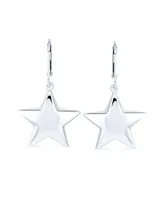 Bling Jewelry American Patriotic Celestial Rock Star Stars Dangle Lever back Earrings For Women Sterling Silver