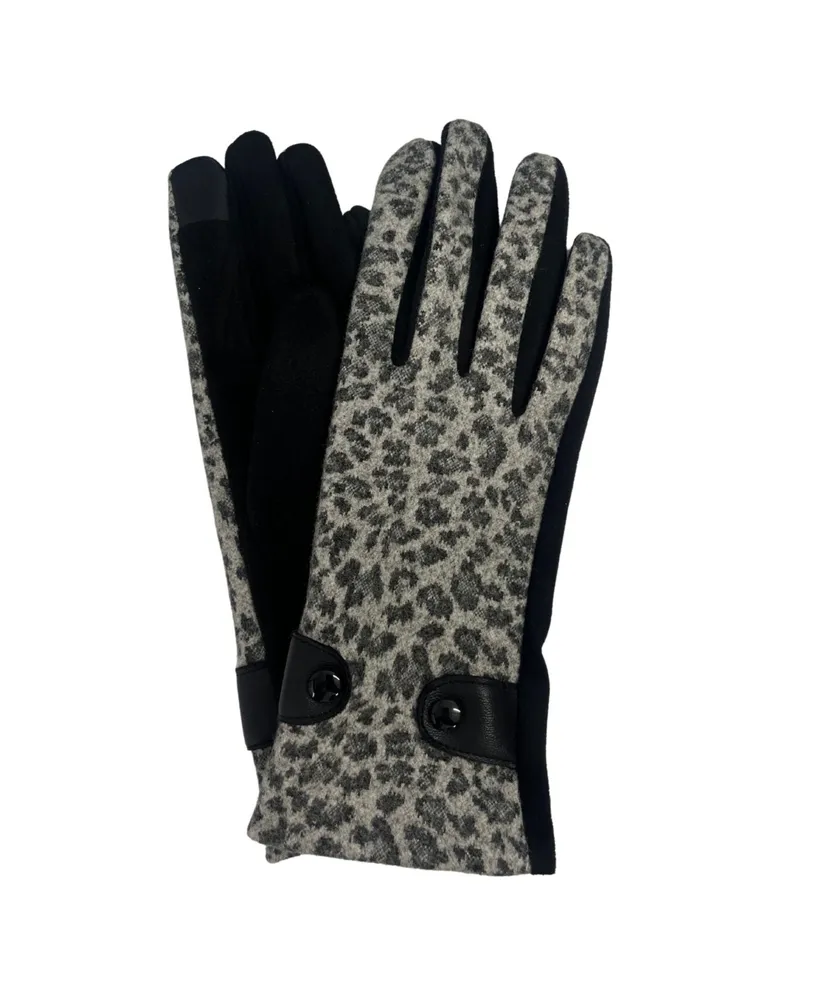 Marcus Adler Leopard Print Touchscreen Jersey Glove