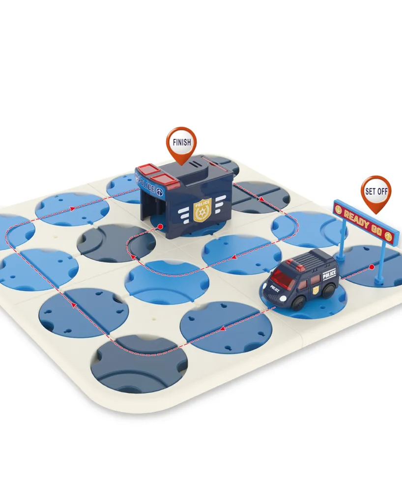 Flipo A-Maze Tracks Diy Track Maze Set with Battery Powered Police Car, 34 Piece Set