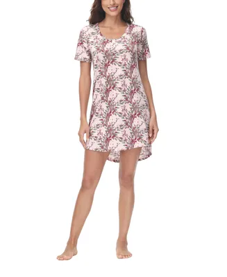 Ink+Ivy Women's Printed Short Sleeve Sleep Dress Nightgown