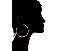 Rivka Friedman Scattered Cubic Zirconia 3/4 Hoop Earrings