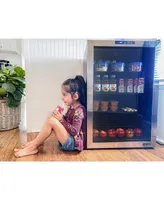 Newair 160 Can Freestanding Beverage Fridge in Stainless Steel with Split Shelf and Precision Digital Thermostat