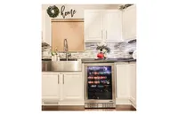 Newair 24" Built-in Premium 224 Can Beverage Fridge with Color Changing Led Lights, Seamless Stainless Steel Door and Precision Temperature Control