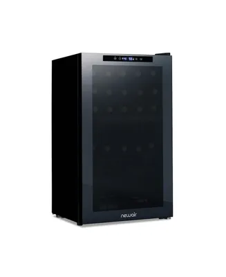 Newair Shadow Series Wine Cooler Refrigerator 33 Bottle Dual Temperature Zones, Freestanding Mirrored Wine Fridge with Double