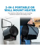 Newair 2-in-1 Freestanding or Ceiling/Wall Mounted 240v Electric Garage Heater, 500 sq. ft. with Remote Control, Perfect for Garages, Workshops and Mo