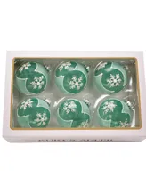 Kurt Adler 80mm Glass Snowflake 6 Piece Ball Ornament Set