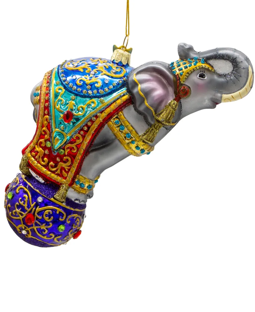 Kurt Adler 7" Bellissimo Glass Elephant Ornament