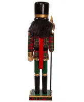 Kurt Adler 15" Wooden Plaid Soldier Nutcracker