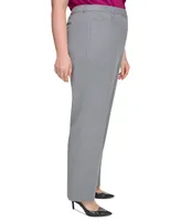 Calvin Klein Plus Size Modern Fit High Rise Pinstriped Wide Leg Pants