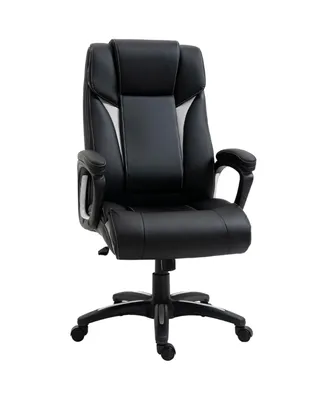 Vinsetto Ergonomic High Back Executive Office Chair with Padded Armrests, Adjustable Height Pu Leather Computer Desk Chair with Breathable Mesh Backre