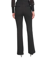 Dkny Women's Mid Rise Split-Cuff Flare Leg Pants