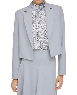 Calvin Klein Petite Grey Cropped Open-Front Jacket