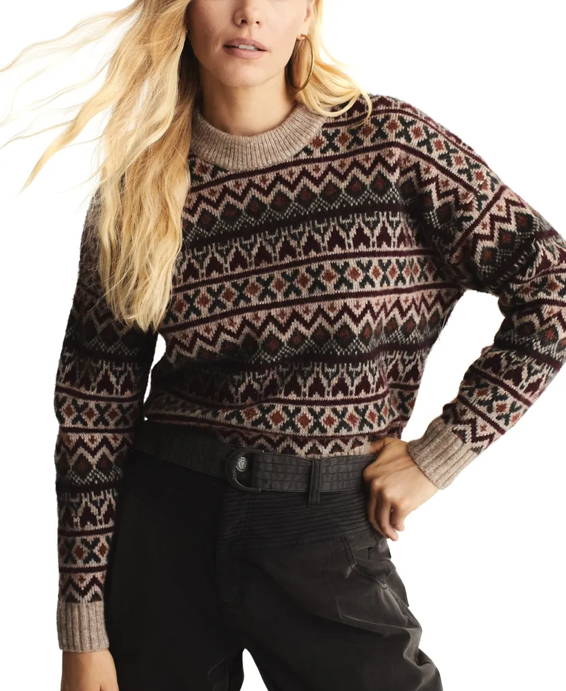 Frye Women's Fair-Isle Print Relaxed-Fit Pullover Sweater