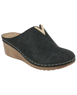 Gc Shoes Women's Camille Slip-On Perforated Wedge Mules
