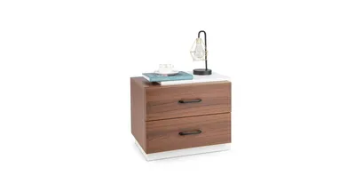 Modern Nightstand with 2 Drawers for Bedroom Living Room