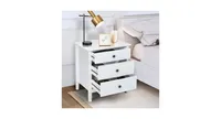 Nightstand Beside End Side Table Organizer with 3 Drawers