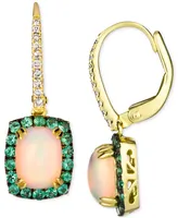 Le Vian Neopolitan Opal (1-1/2 ct. t.w.), Costa Smeralda Emeralds (3/8 ct. t.w.) & Nude Diamonds (1/8 ct. t.w.) Leverback Drop Earrings in 14k Gold