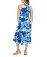 Tahari Asl Women's Tie-Back Sleeveless Midi Dress