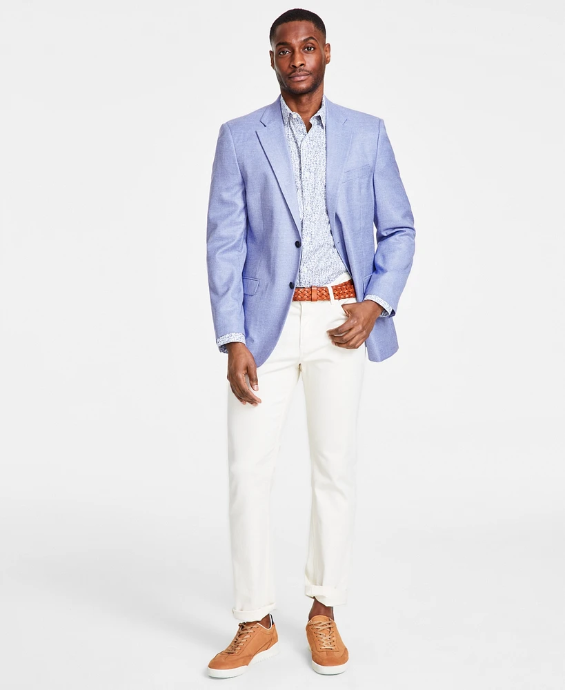 Nautica Men's Modern-Fit Stretch Solid Crush Weave Sport Coat