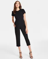 Calvin Klein Women's Tie-Waist Tulip-Sleeve Jumpsuit