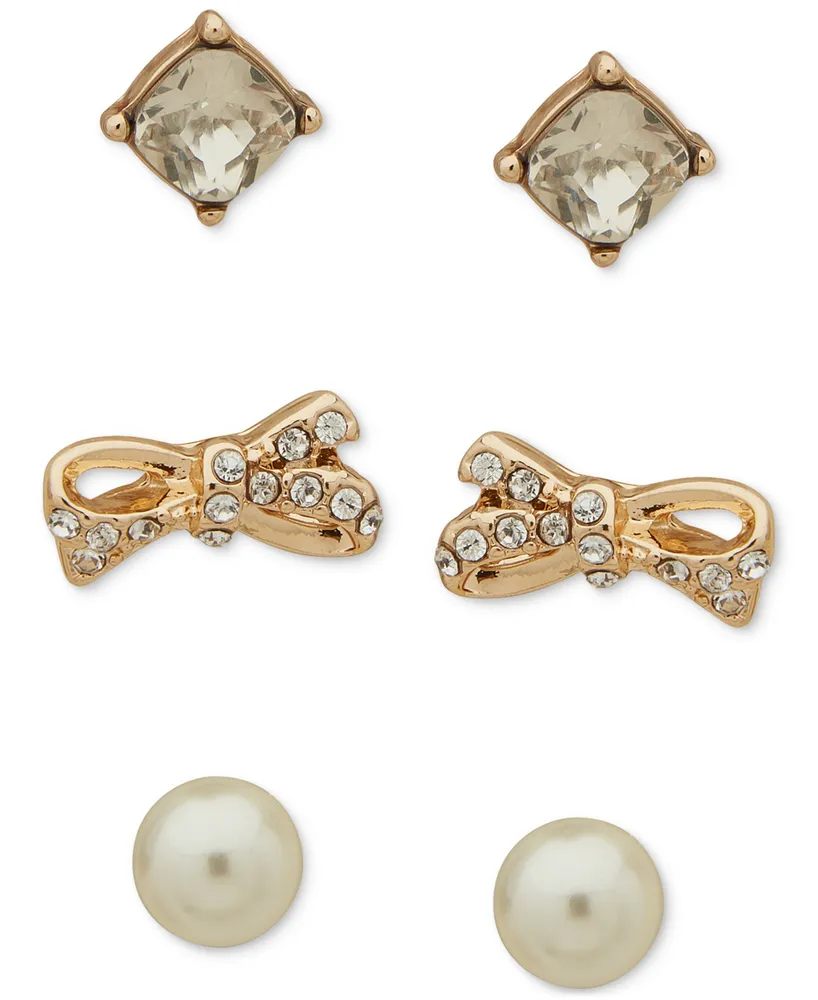 Anne Klein Snowflake Ornament & Gold-Tone 3-Pc. Earrings Set