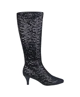 Impo Women's Namora Sequin Stretch Knee High Boots - Black