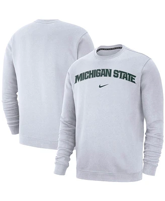 Men's Nike White Michigan State Spartans Club Fleece Sweatshirt