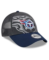 Preschool Boys and Girls New Era Graphite, Navy Tennessee Titans Reflect 9FORTY Adjustable Hat