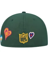 Men's New Era Green Bay Packers Chain Stitch Heart 59FIFTY Fitted Hat