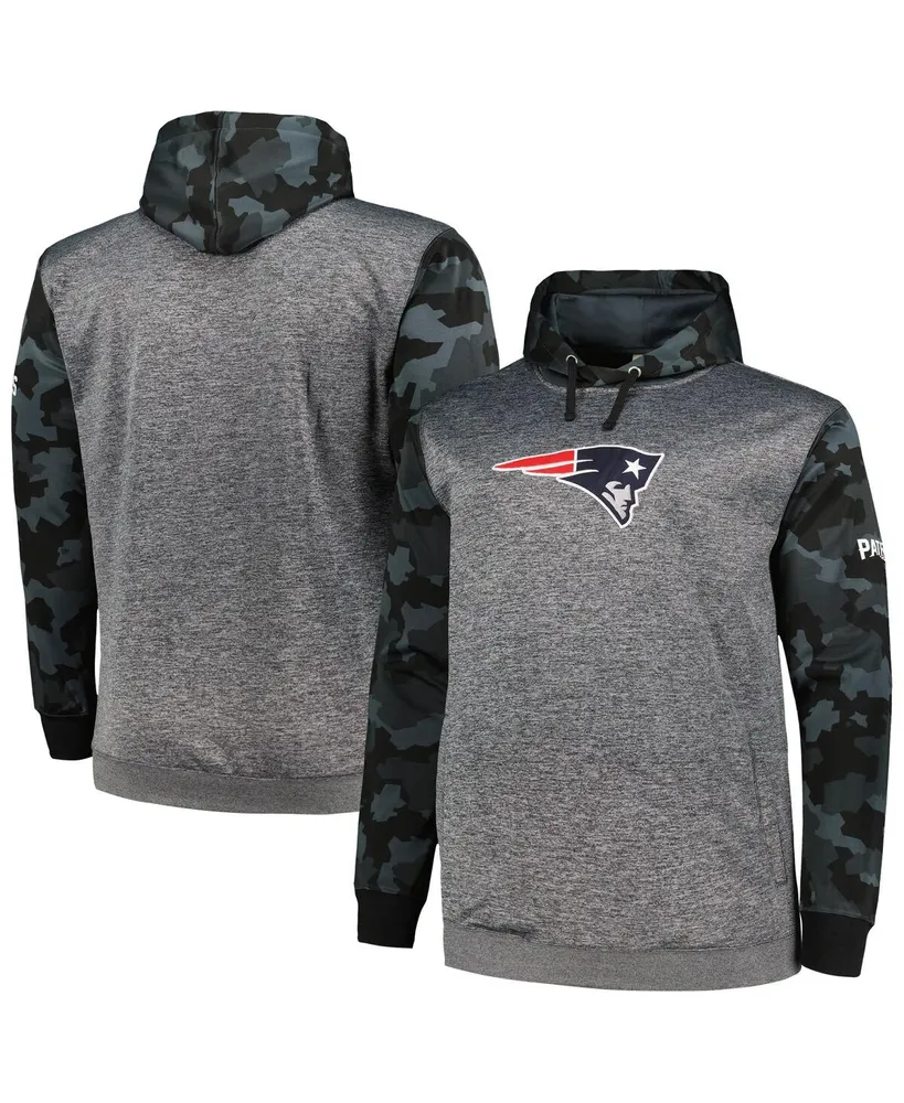 Men's Fanatics Heather Charcoal New England Patriots Big and Tall Camo Pullover Hoodie