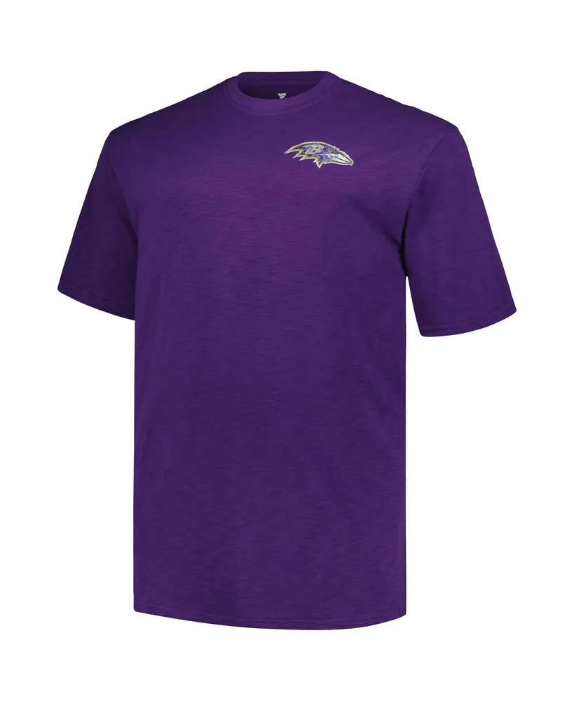 Men's Profile Purple Baltimore Ravens Big and Tall Two-Hit Throwback T-shirt