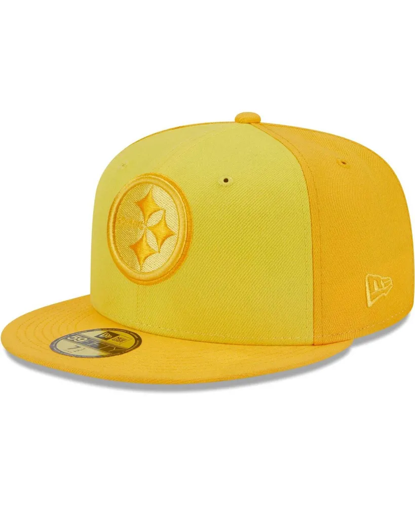 Men's New Era Gold Pittsburgh Steelers Tri-Tone 59FIFTY Fitted Hat