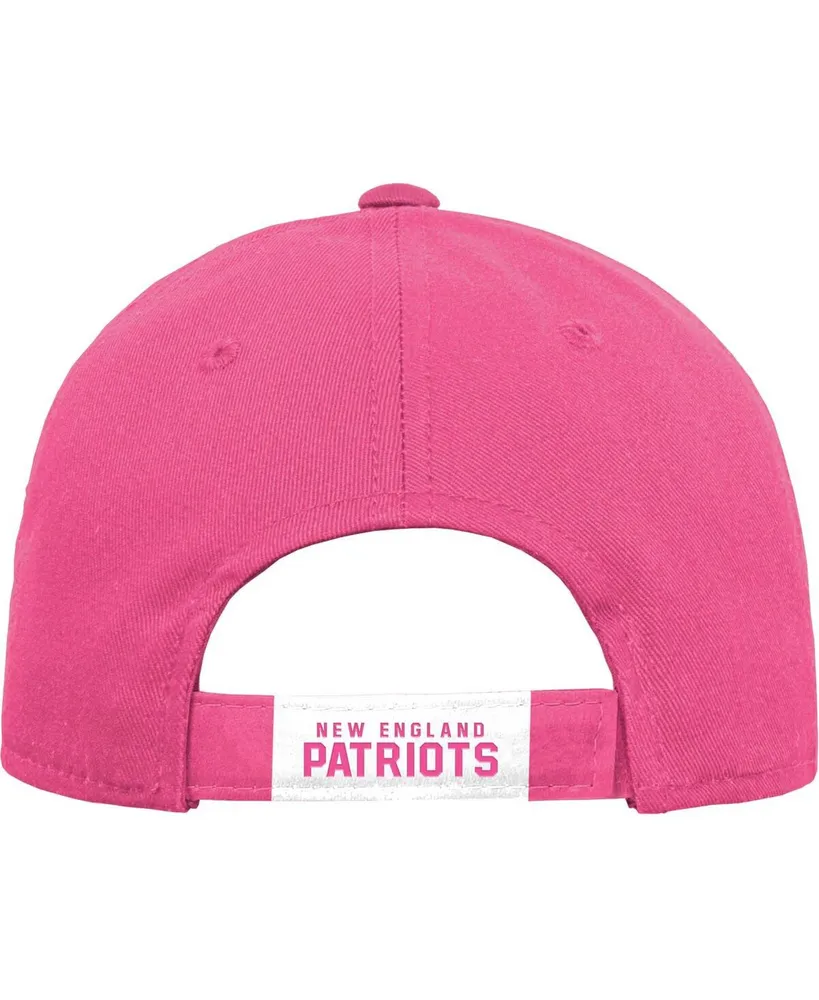 Big Girls Pink New England Patriots Adjustable Hat