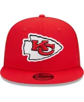 Big Boys and Girls New Era Red Kansas City Chiefs Main Trucker 9FIFTY Snapback Hat