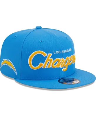 Men's New Era Powder Blue Los Angeles Chargers Main Script 9FIFTY Snapback Hat
