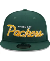 Men's New Era Green Green Bay Packers Main Script 9FIFTY Snapback Hat