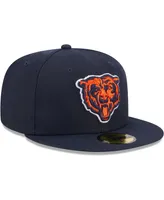 Men's New Era Navy Chicago Bears Alternate Logo Main 59FIFTY Fitted Hat