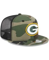 Big Boys and Girls New Era Camo Green Bay Packers Main Trucker 9FIFTY Snapback Hat