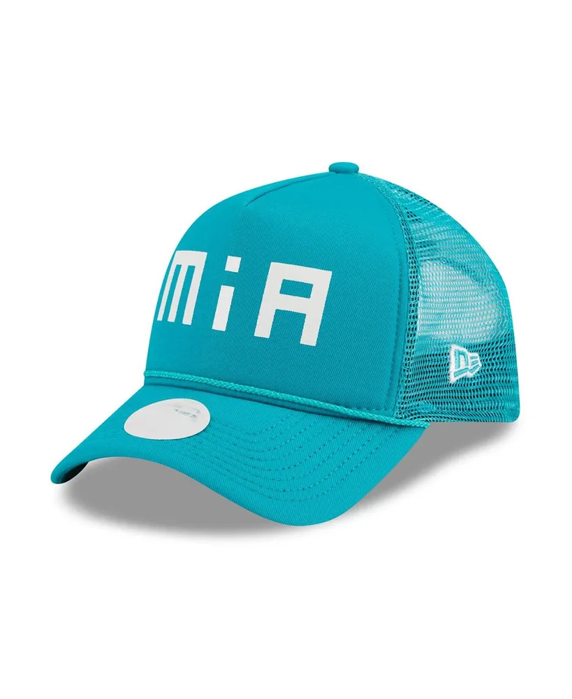 Miami Dolphins New Era Women's McGee Trucker 9FORTY Adjustable Hat - Aqua