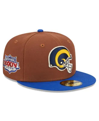 Men's New Era Brown, Royal Los Angeles Rams Harvest Super Bowl Xxxiv 59FIFTY Fitted Hat